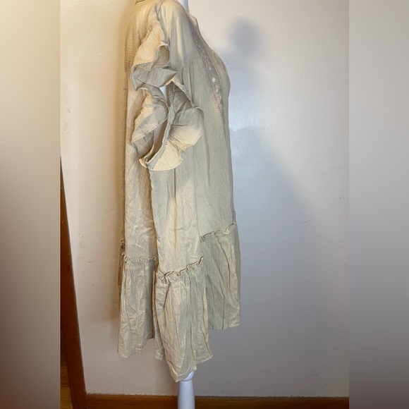 Cato Women’s Plus Summer Beach Swim Coverup Tan High-Low Hem Short Sleeve 26/28 - Picture 2 of 14